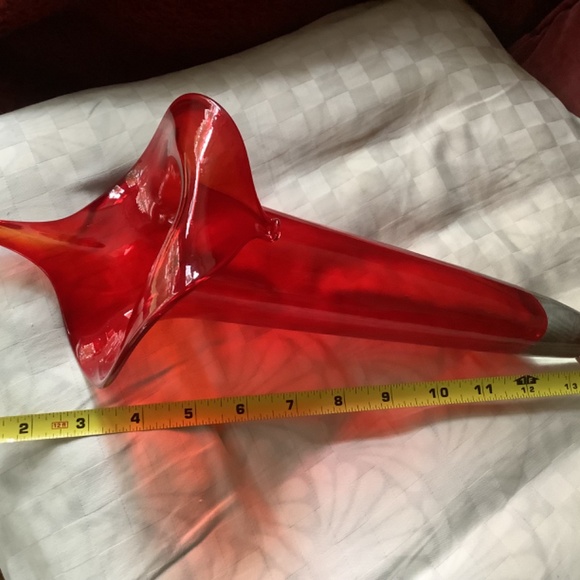 Blown Glass Hanging Vase Red Jack in the Pulpit Shape - Picture 10 of 10